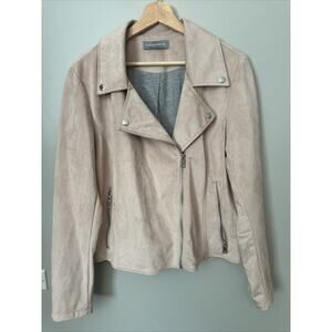 BAGATELLE Soft Pale Pink Moto/Biker Faux Suede Jacket L, EUC‎